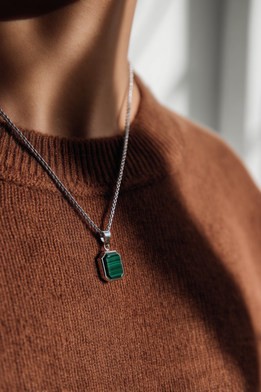 Malachio Necklace | Malachite Silver