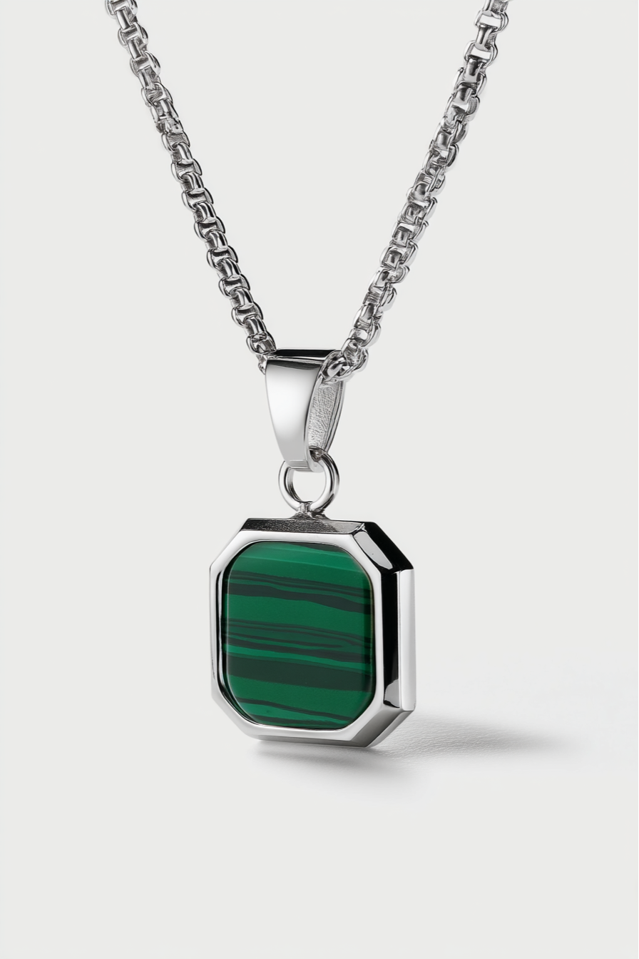 Malachio Necklace | Malachite Silver