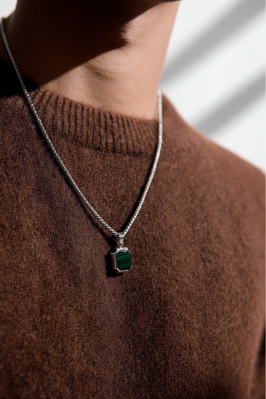 Malachio Necklace | Malachite Silver