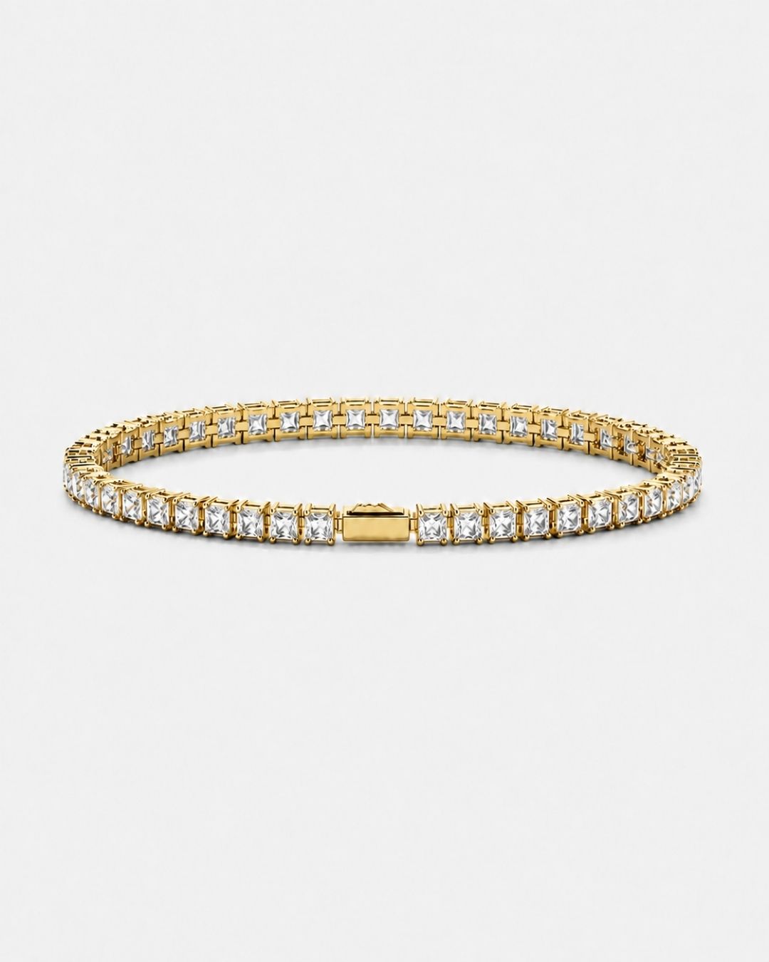 Square Tennis Bracelet | Quartz 18K Gold