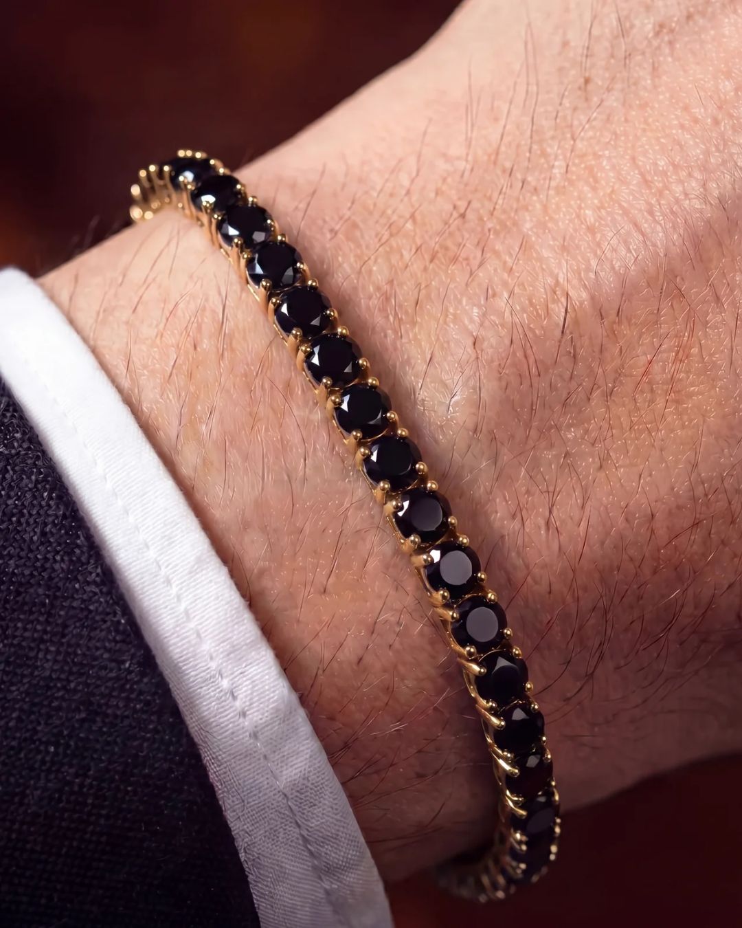 Tennis Bracelet | Onyx Black 14K Gold