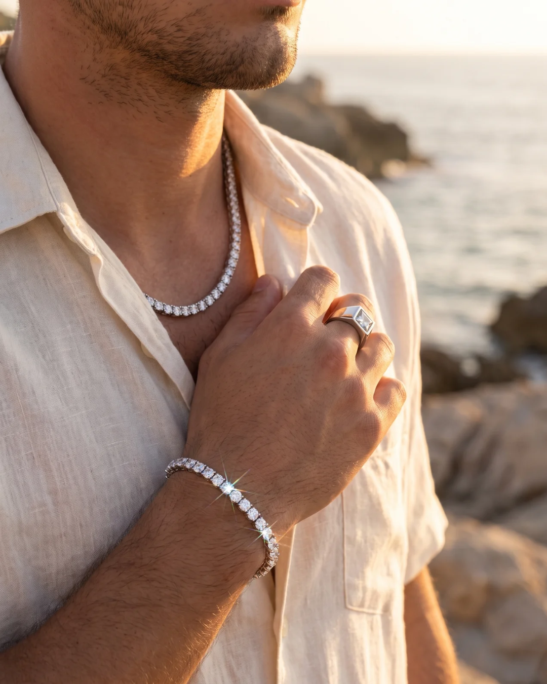 Tennis Bracelet | Quartz Silver