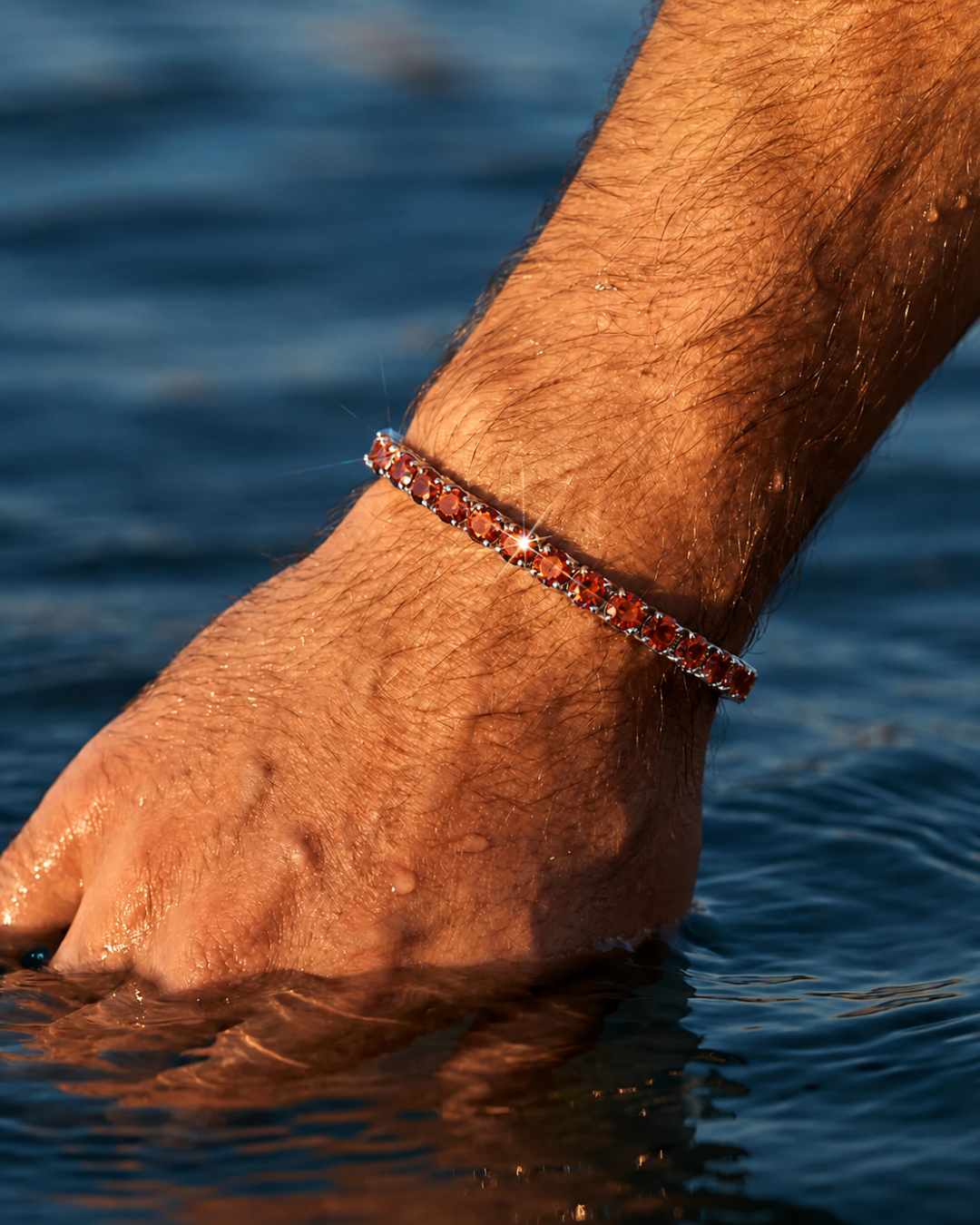 Tennis Bracelet | Ruby Red Silver