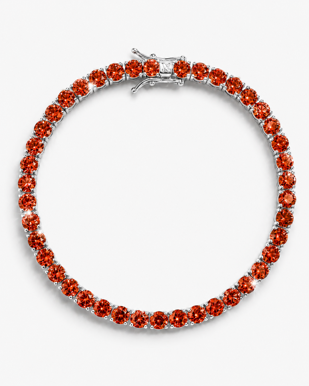 Tennis Bracelet | Ruby Red Silver