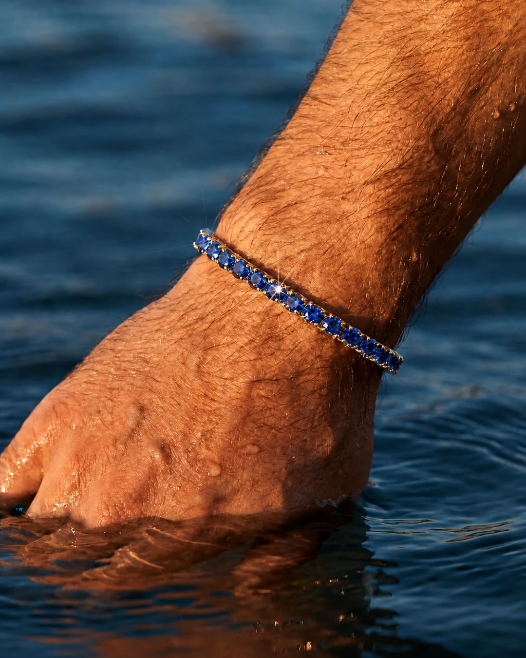 Tennis Bracelet | Sapphire Blue 14K Gold