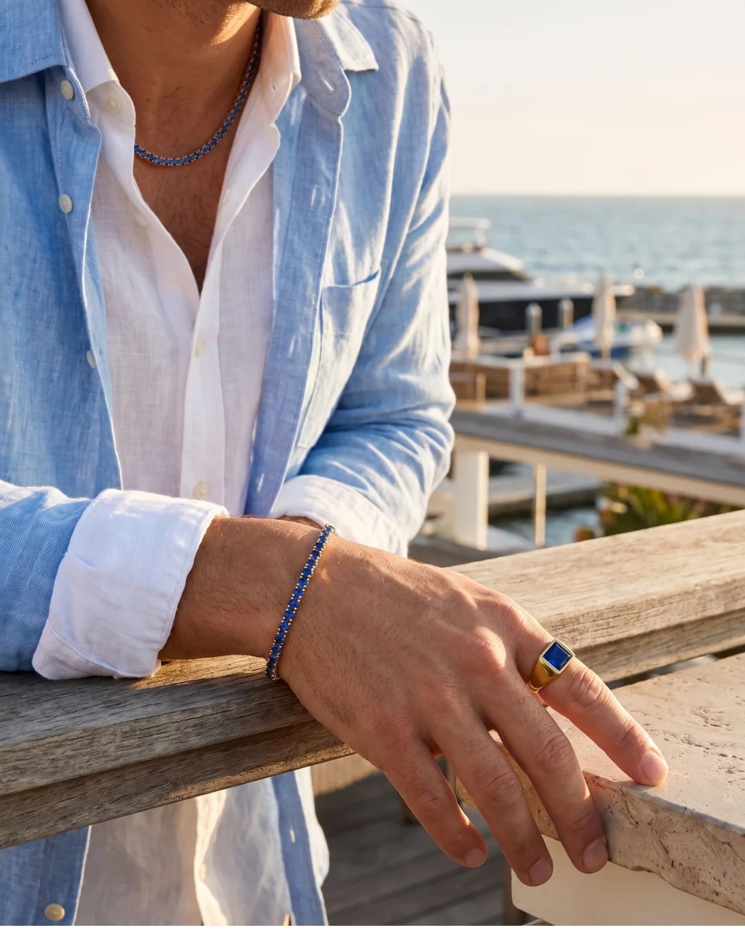 Tennis Bracelet | Sapphire Blue 14K Gold