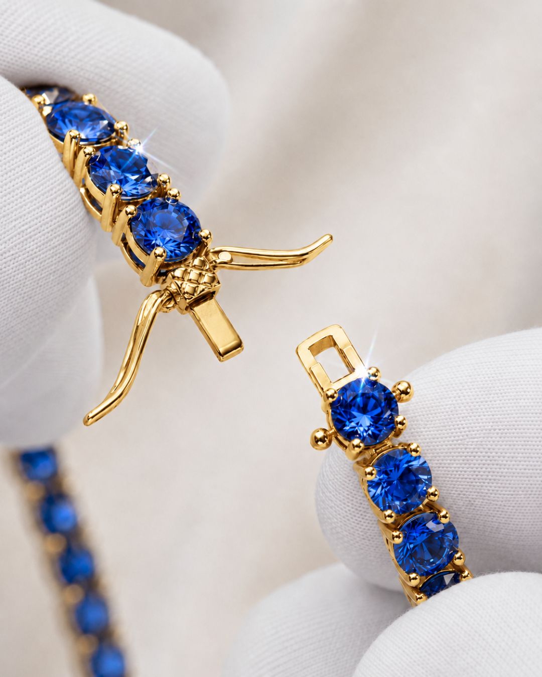 Tennis Bracelet | Sapphire Blue 14K Gold