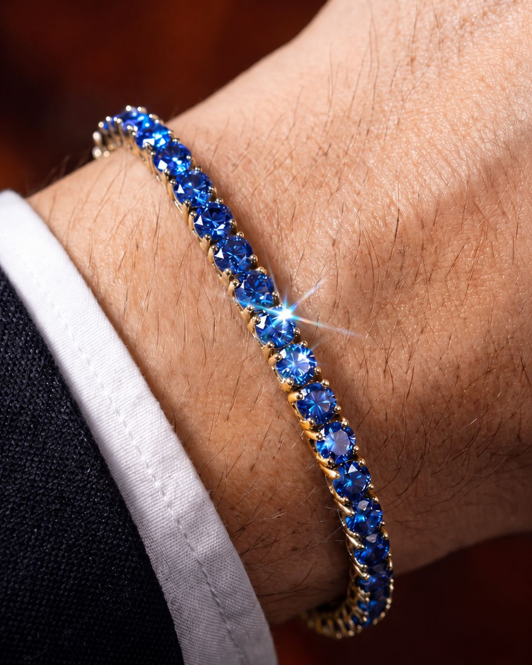Tennis Bracelet | Sapphire Blue 14K Gold