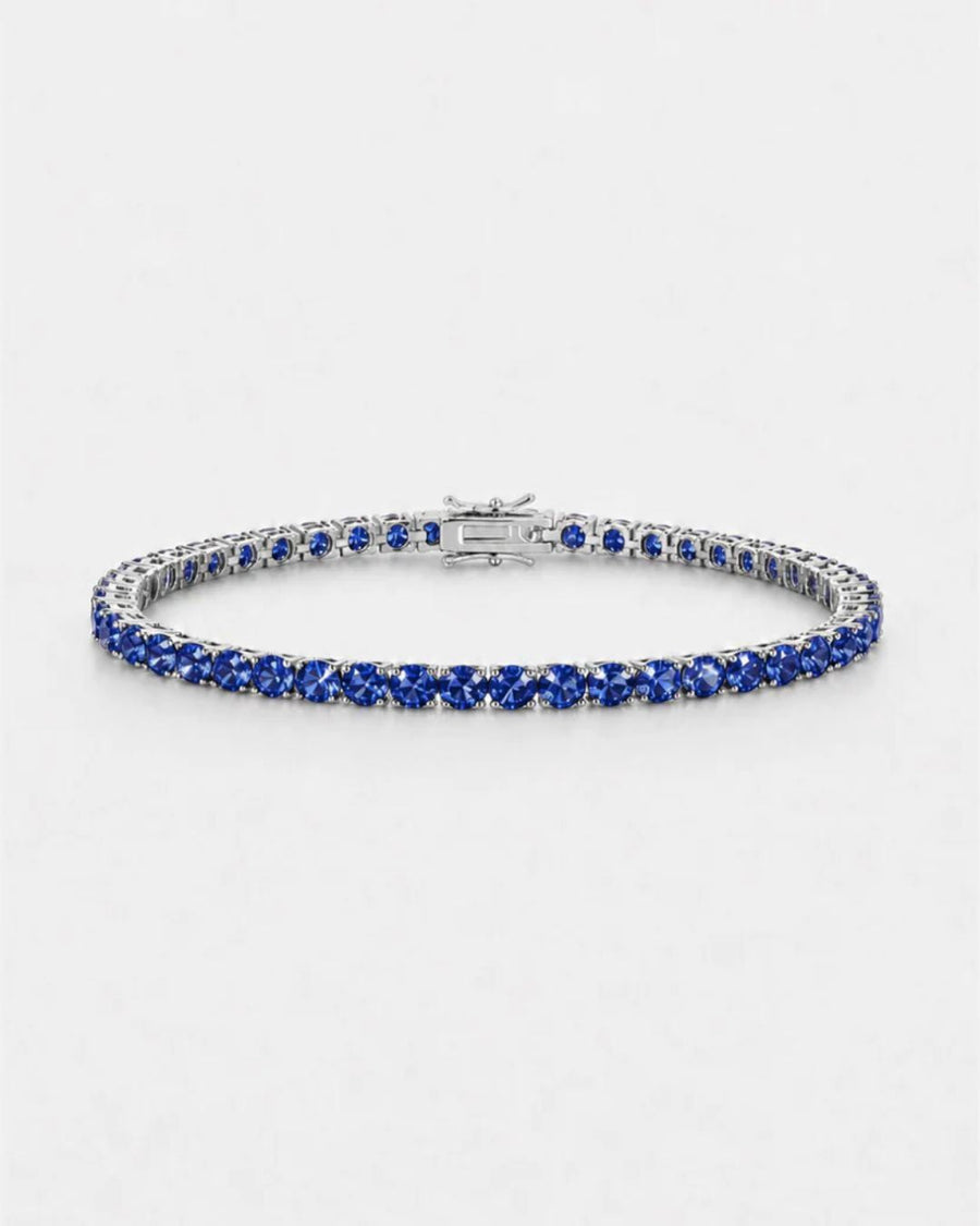 Tennis Bracelet | Sapphire Blue Silver