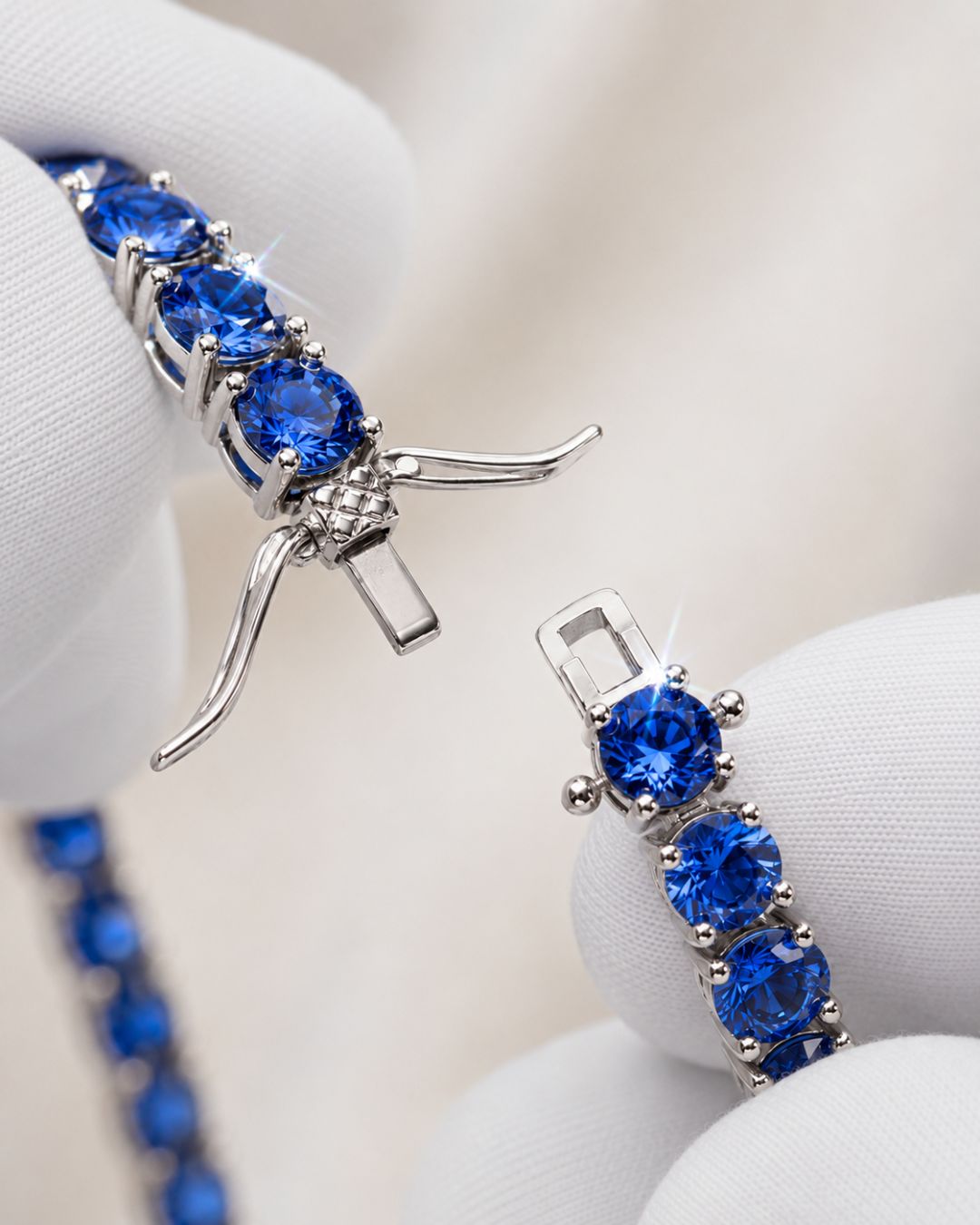 Tennis Bracelet | Sapphire Blue Silver