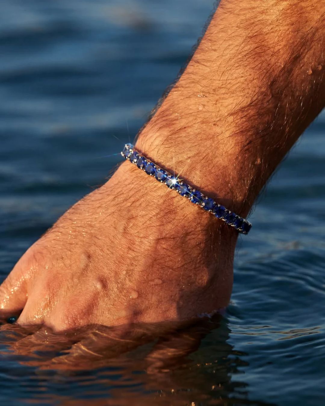 Tennis Bracelet | Sapphire Blue Silver