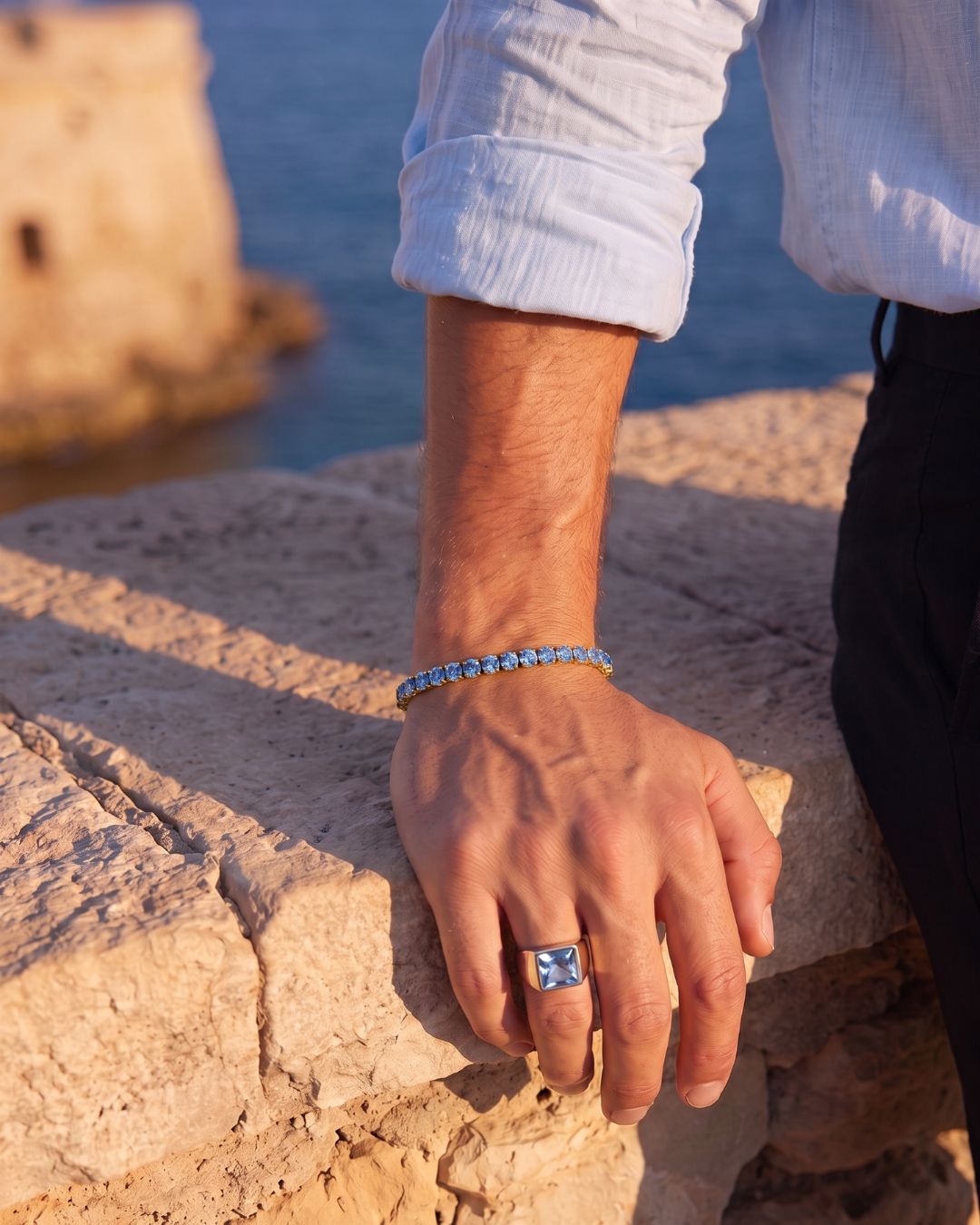 Tennis Bracelet | Aquamarine Blue 14K Gold
