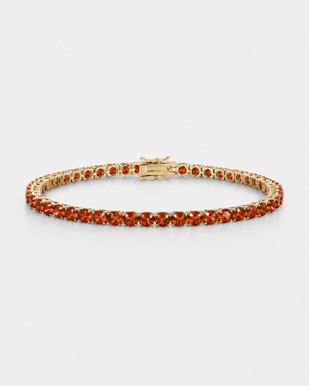 Tennis Bracelet | Ruby Red 14K Gold