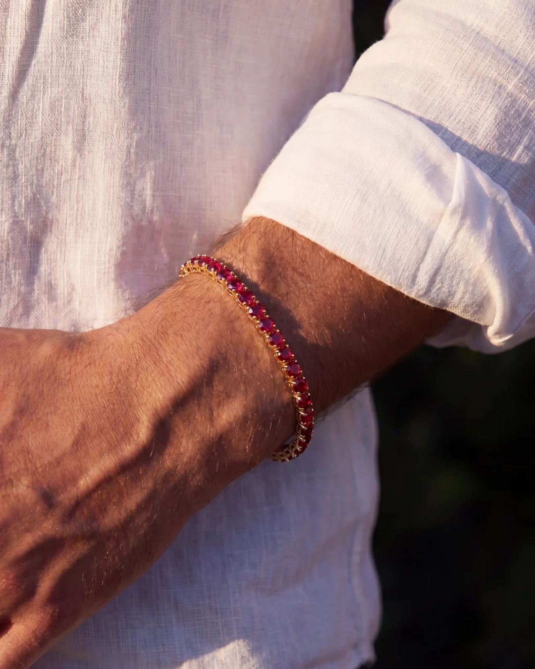 Tennis Bracelet | Ruby Red 14K Gold