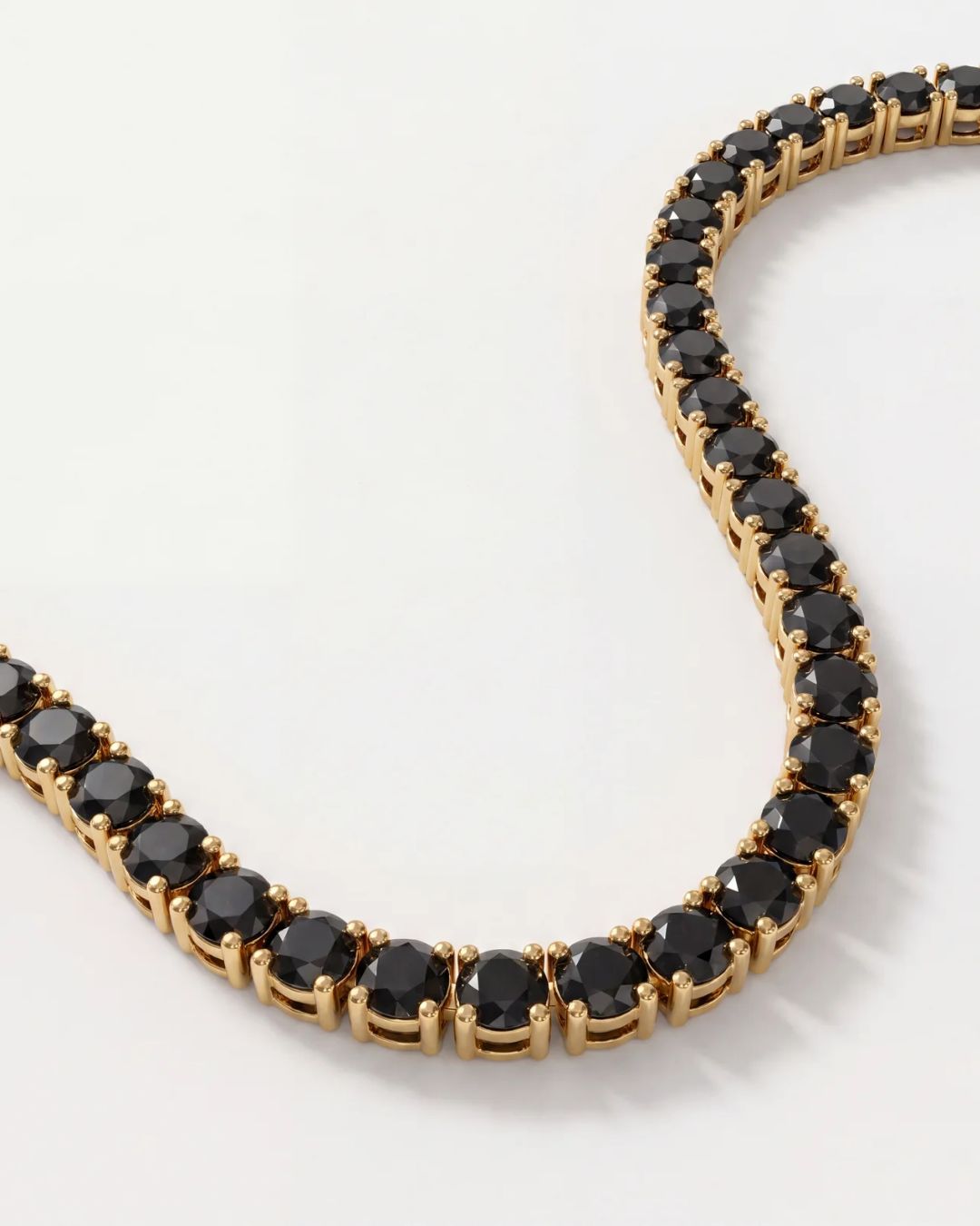 Tennis Necklace | Onyx Black 14K Gold