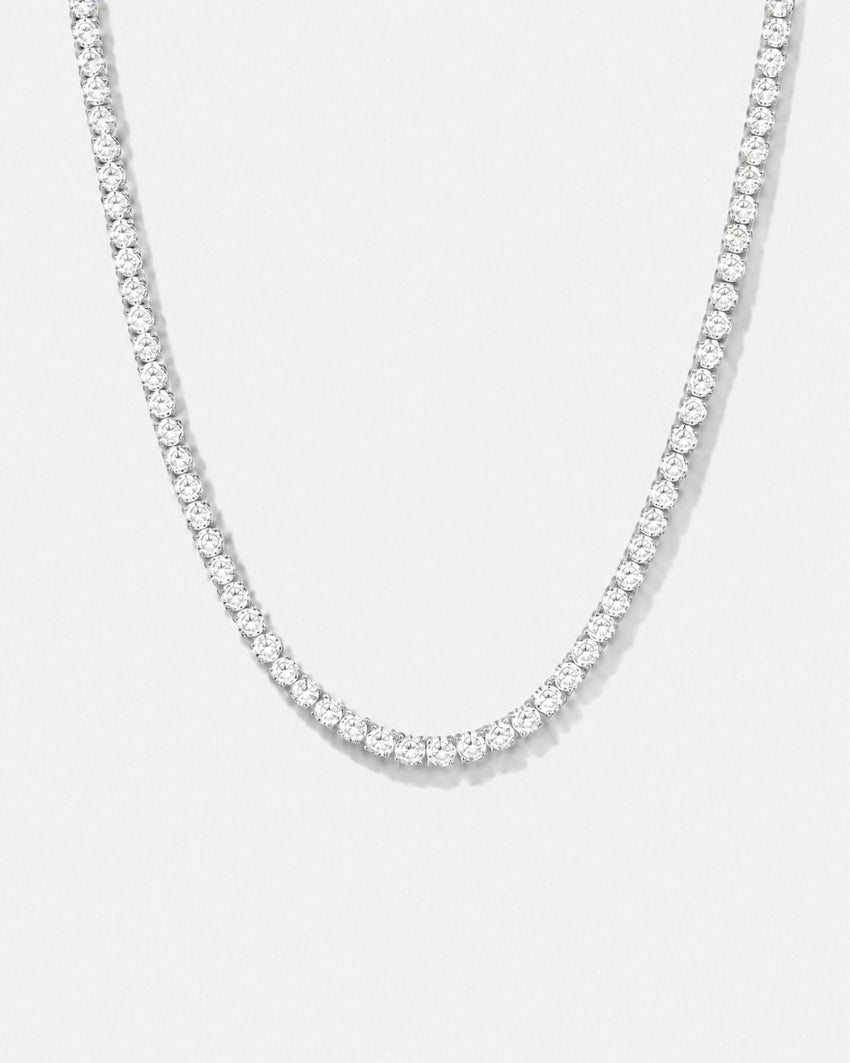 Tennis Necklace | Quartz Silver
