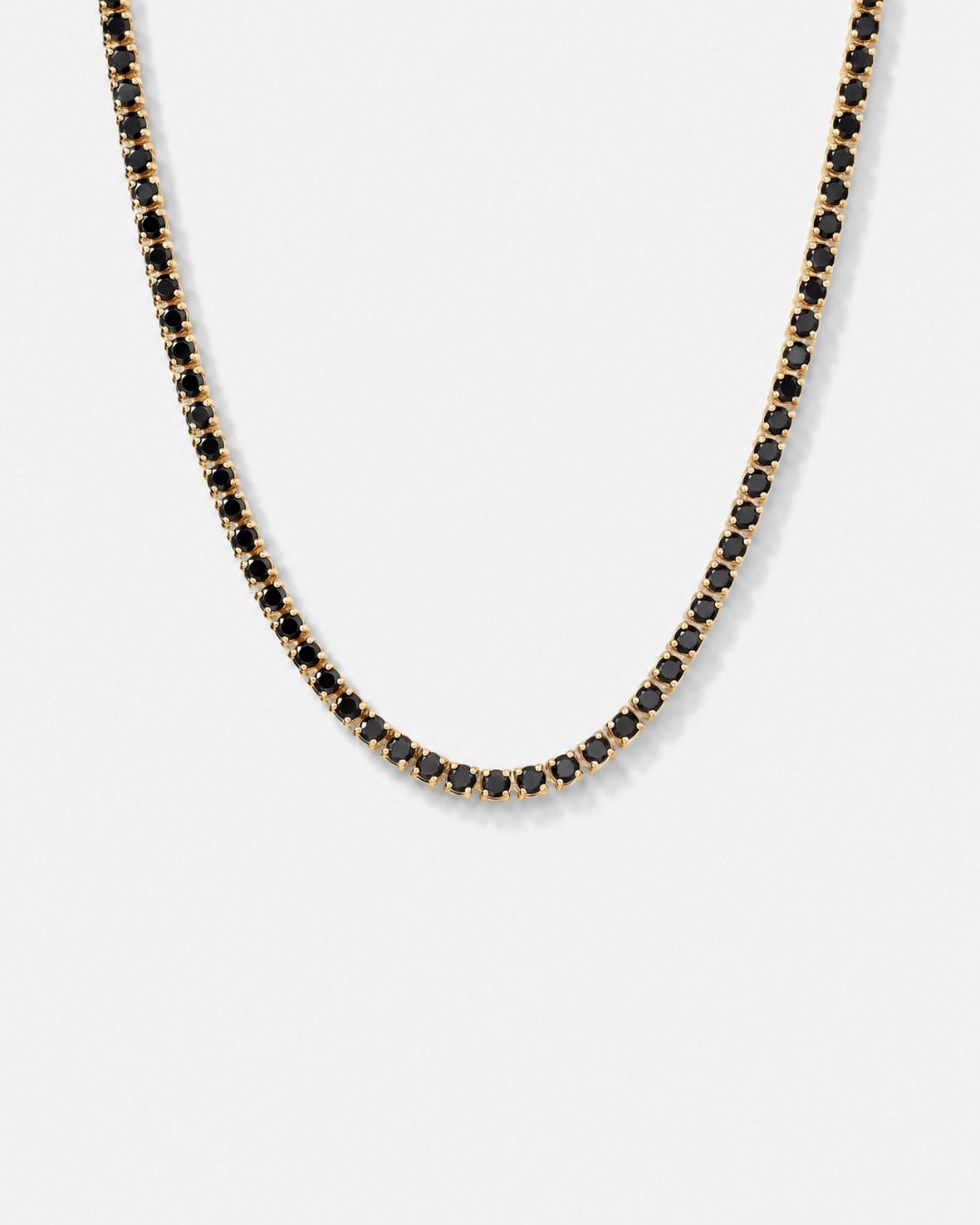 Tennis Necklace | Onyx Black 14K Gold