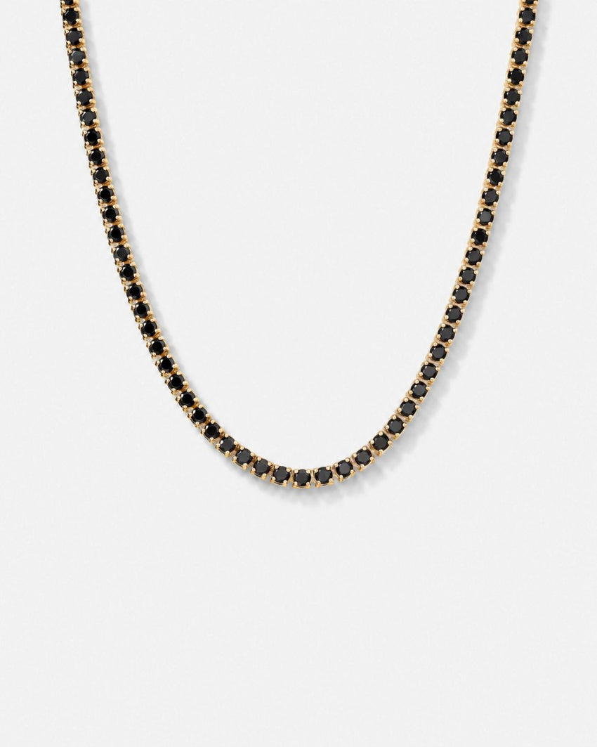 Tennis Necklace | Onyx Black 14K Gold