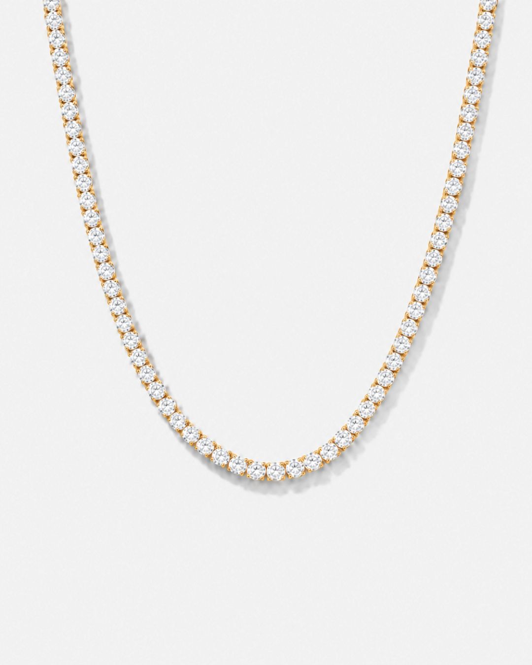 Tennis Necklace | Quartz 14K Gold