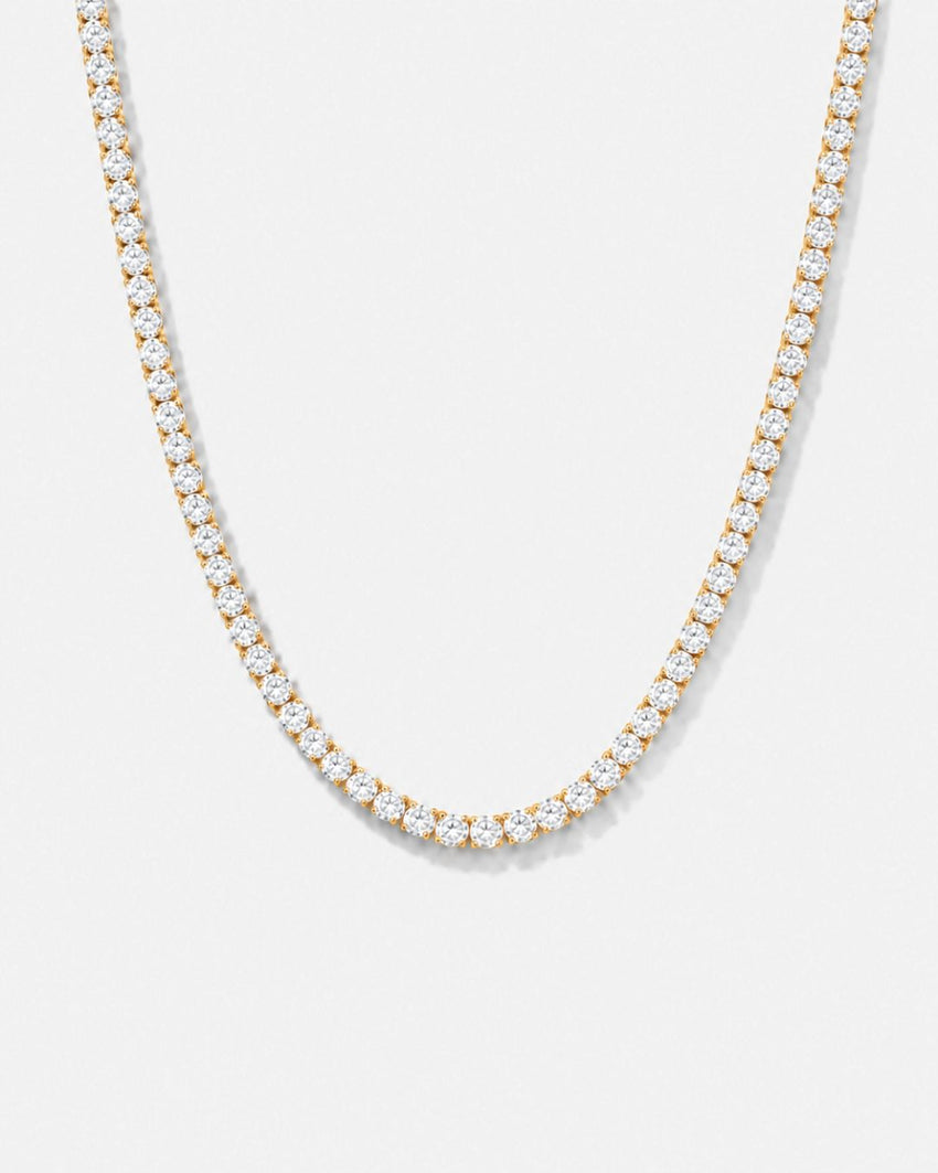 Tennis Necklace | Quartz 14K Gold