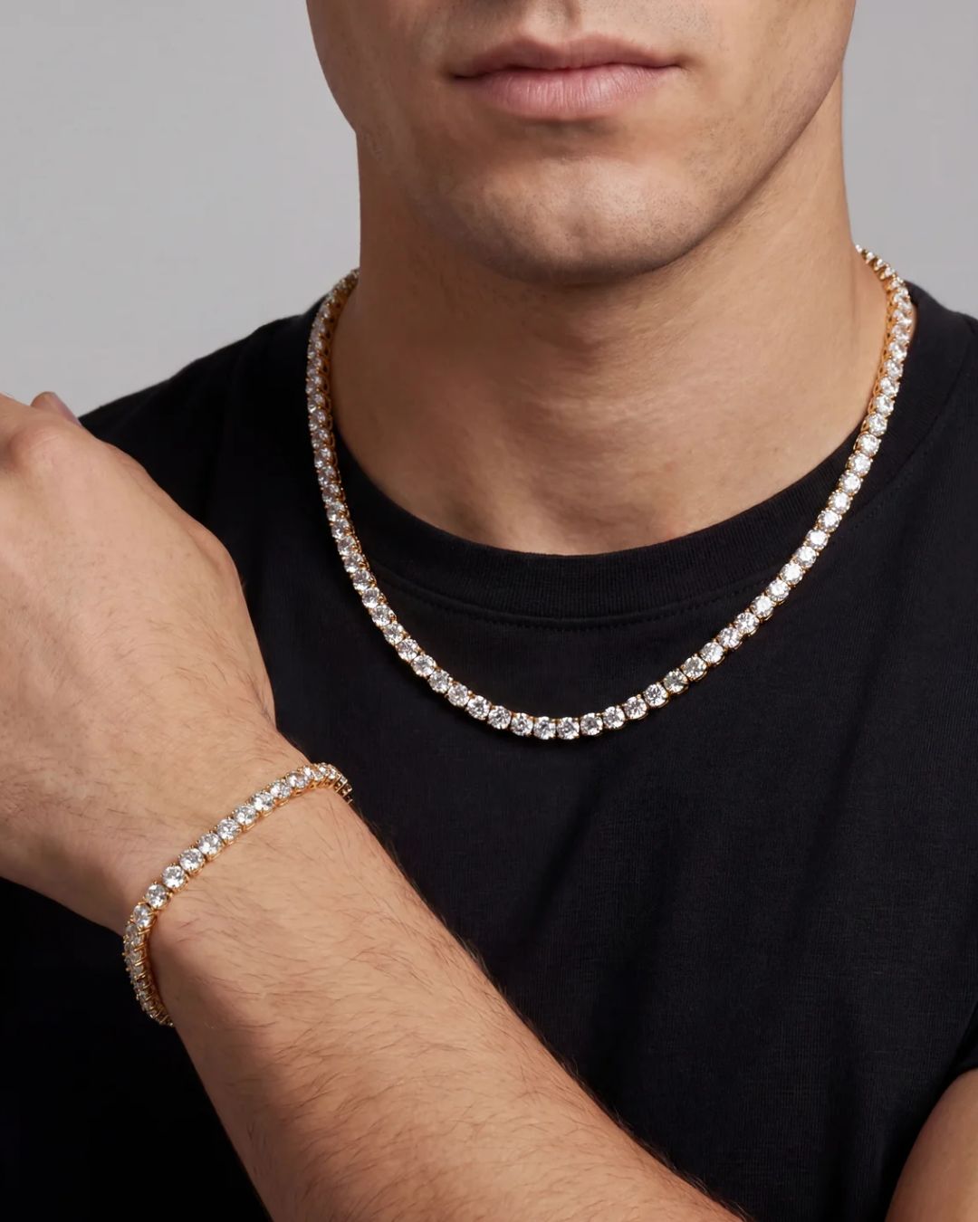 Tennis Necklace | Quartz 14K Gold