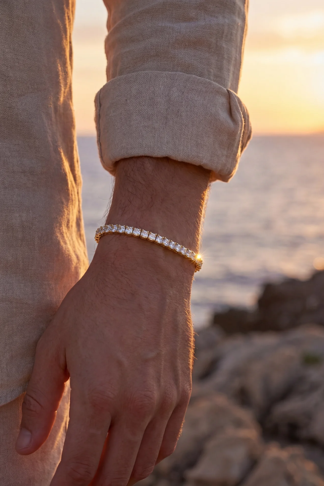 Tennis Bracelet | Titanium Steel 18K Gold