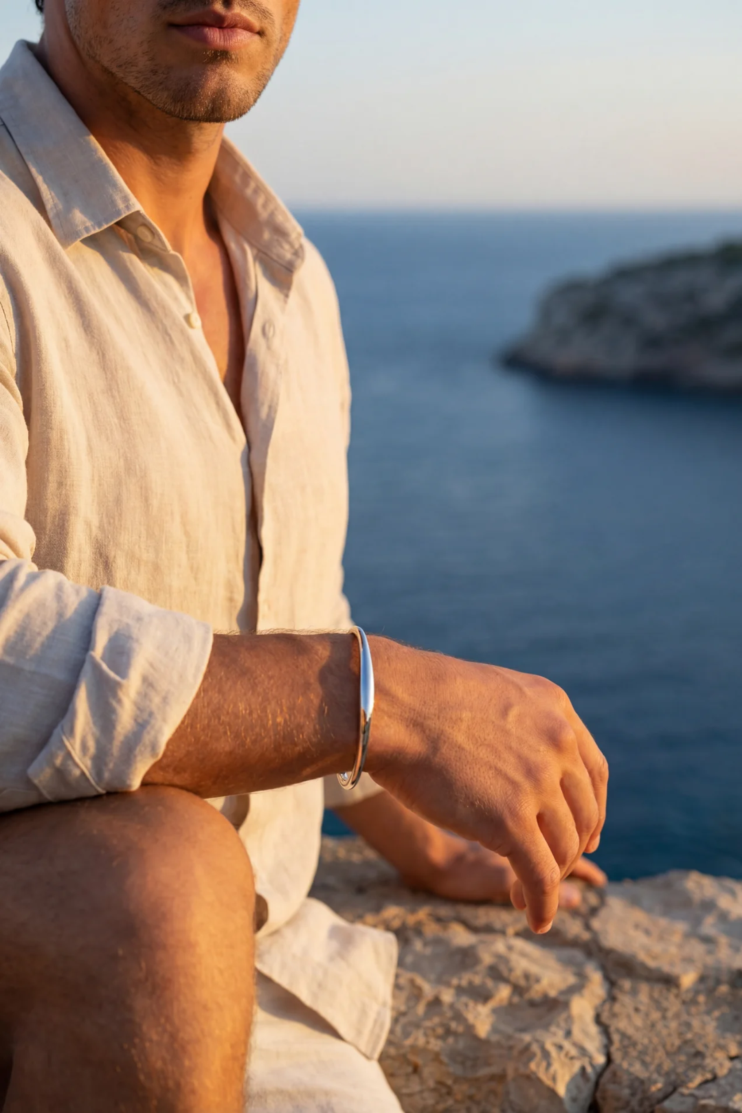 Wave Open Cuff | Silver
