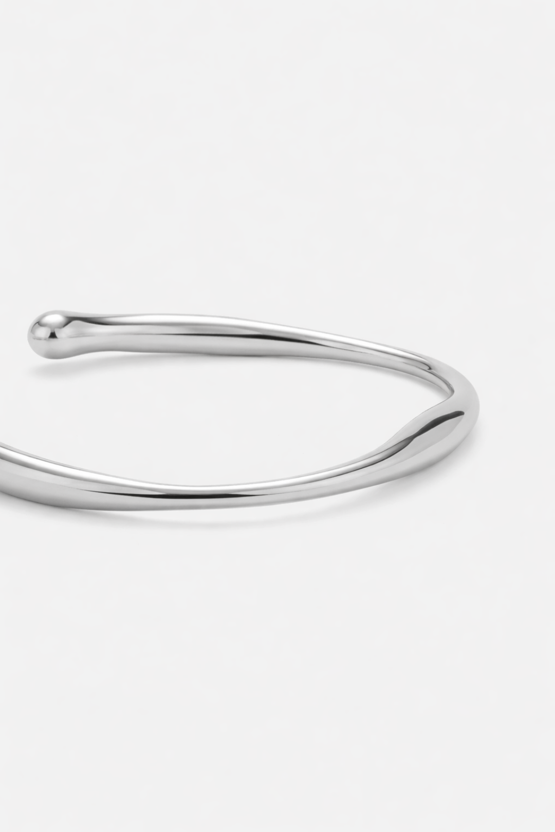 Wave Open Cuff | Silver