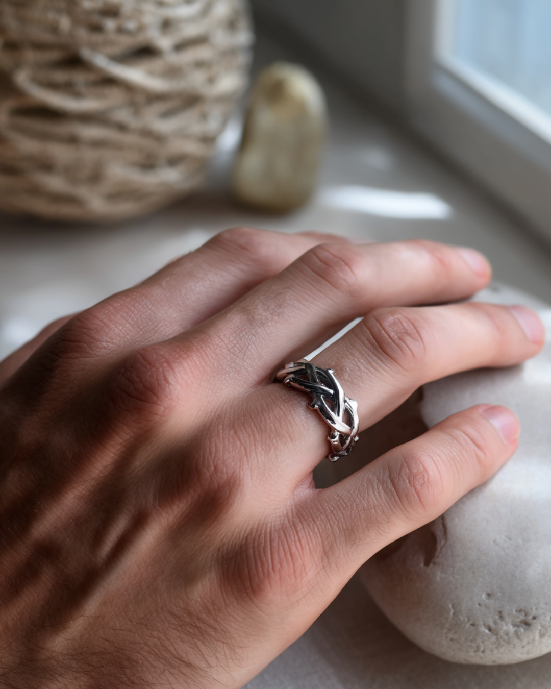 Crown Of Thorns Ring I Silver