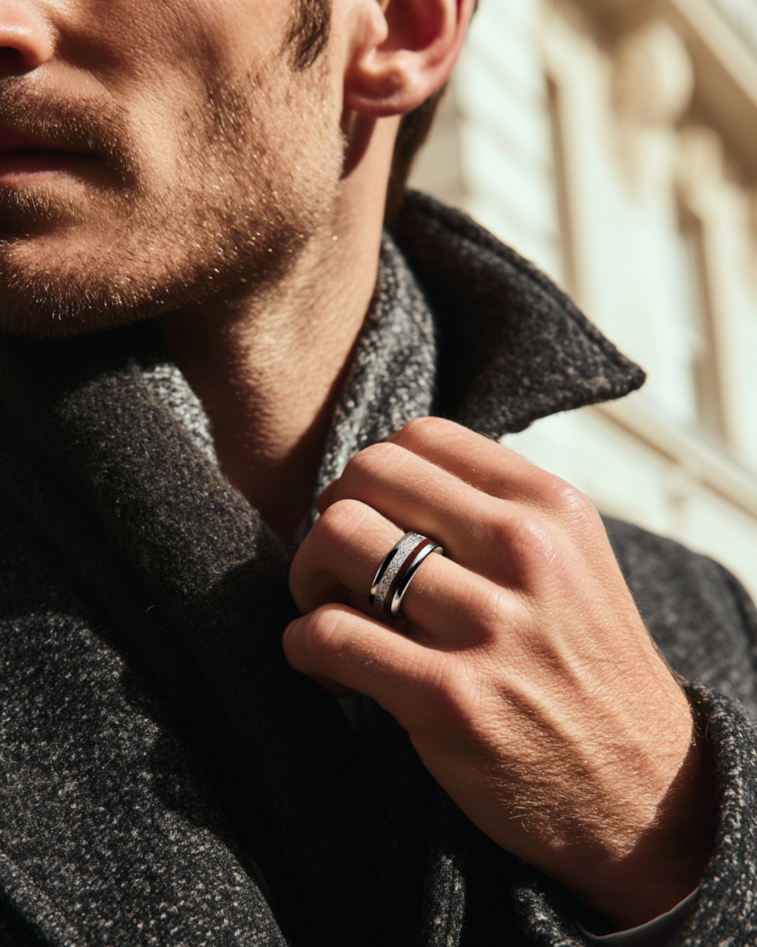 Duo Marée Acacia Ring | Natural Wood Inlay