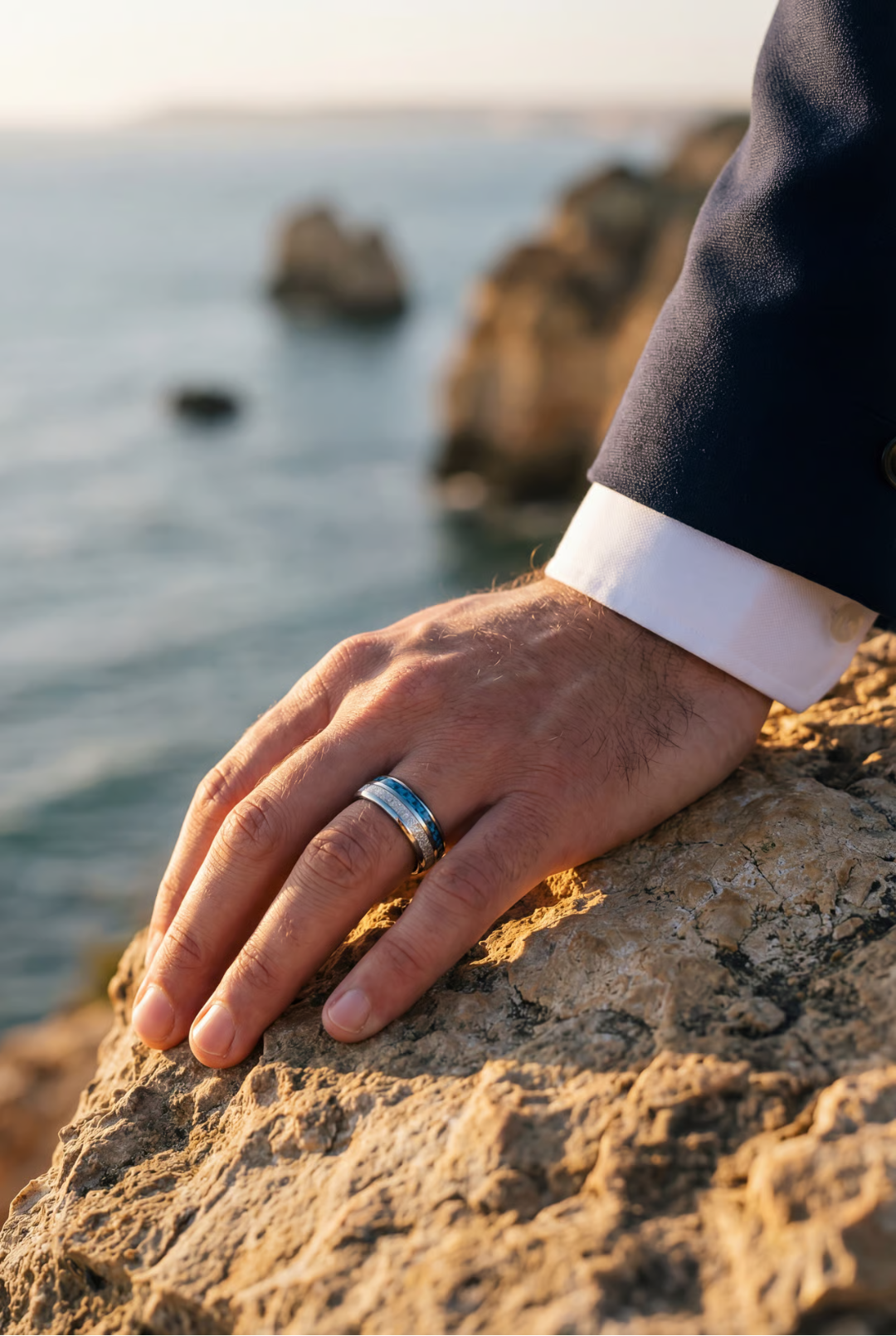 Duo Marée Ring | Blue Carbon