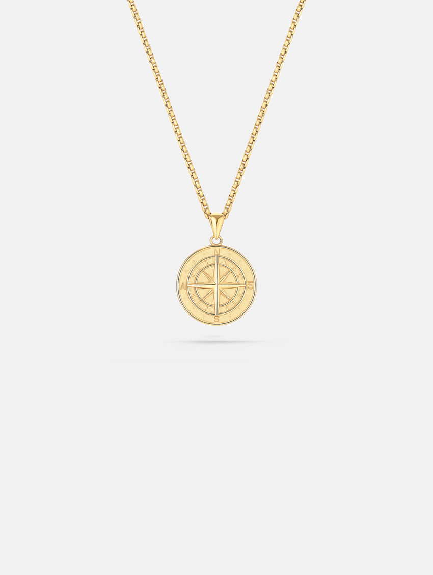 Compass Necklace | 14K Gold