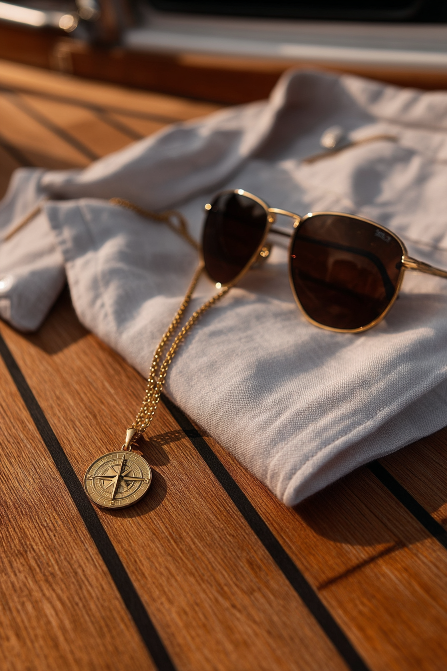 Compass Necklace | 14K Gold