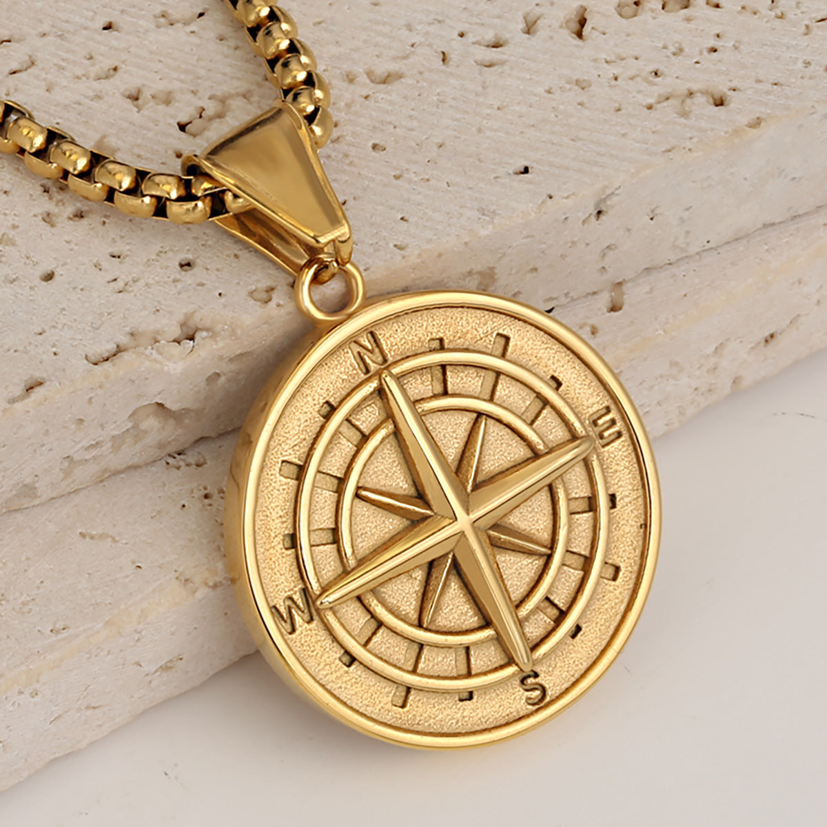 Compass Necklace | 14K Gold
