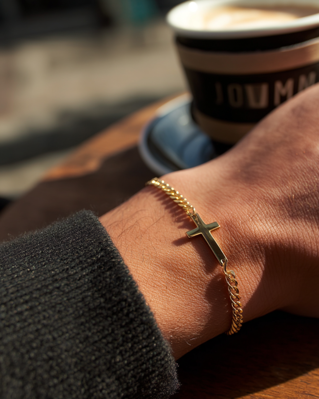 Eterna Cross Bracelet | 14K Gold