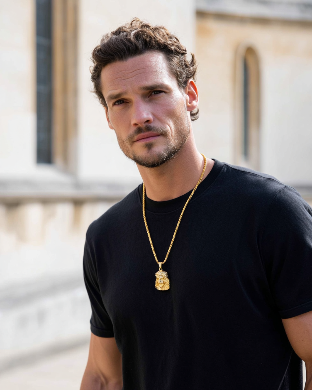 Jesus Piece Necklace | Gold