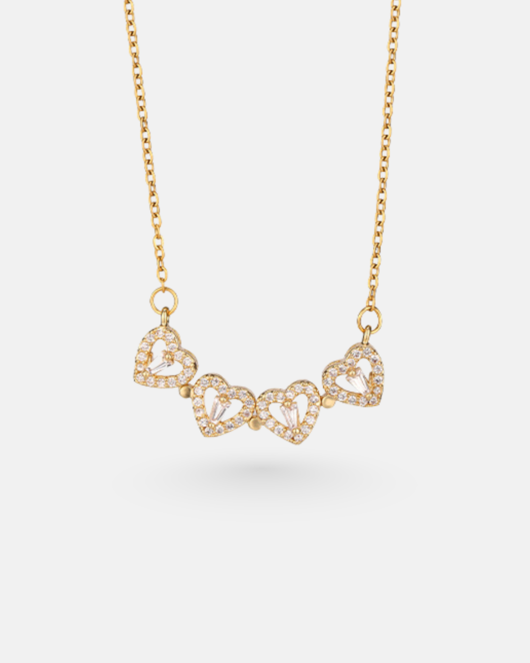 Lucky Hearts Necklace I Gold