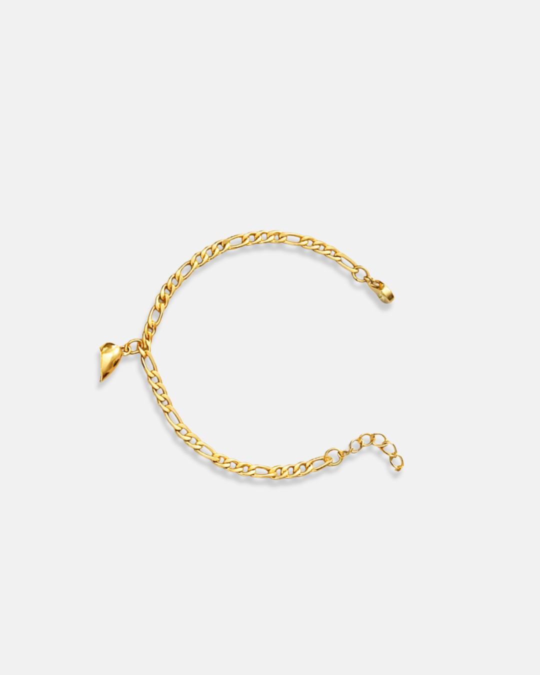 Magnetic Heart Cuban Chain Bracelet | Gold