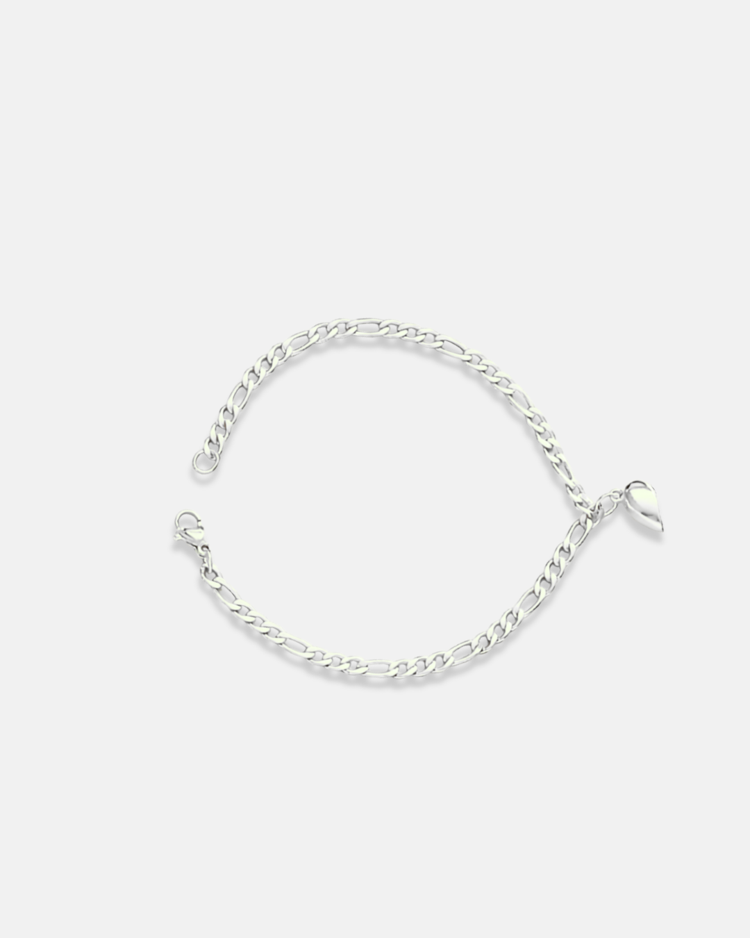 Magnetic Heart Cuban Chain Bracelet | Silver