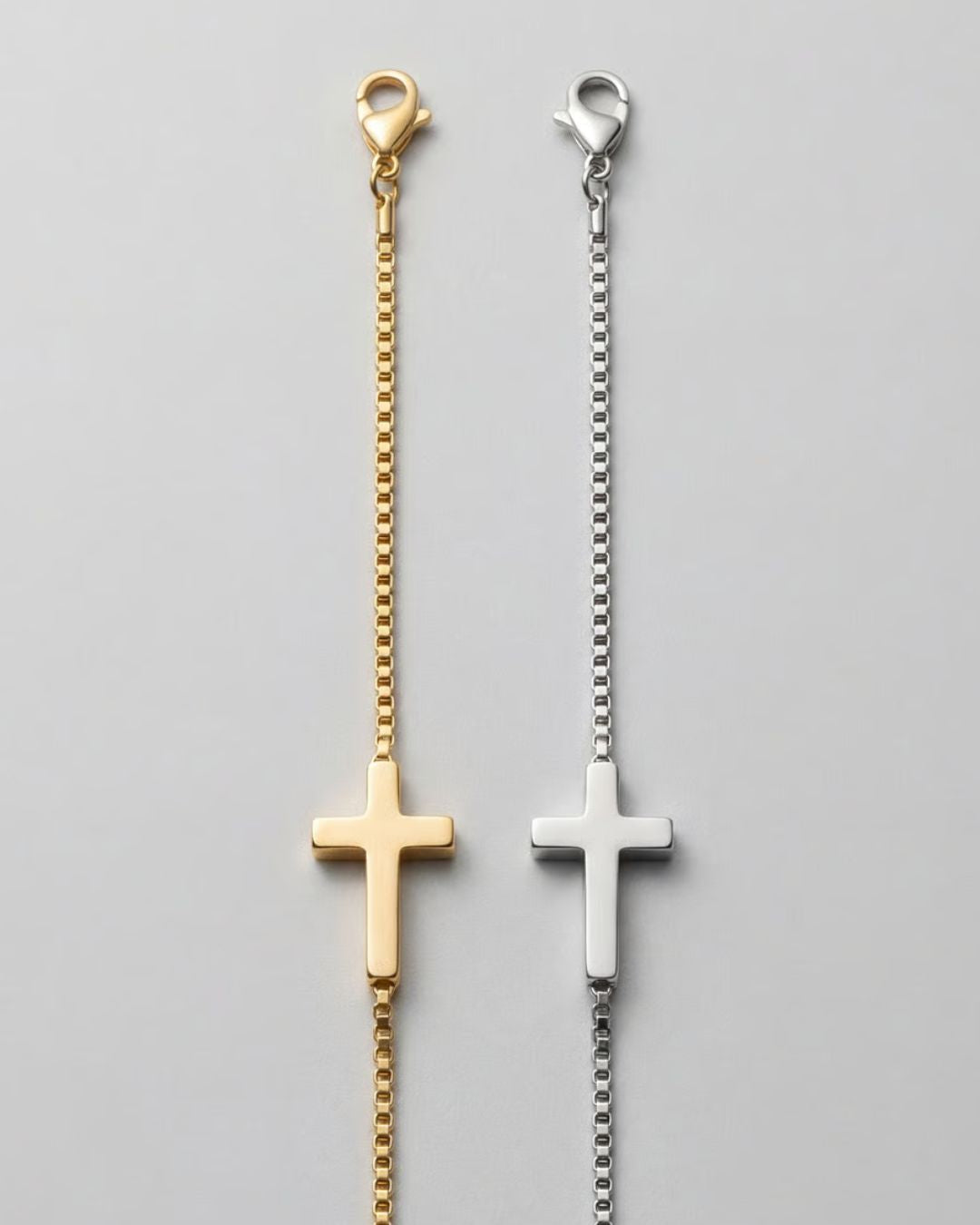Minimal Cross Bracelet | Gold