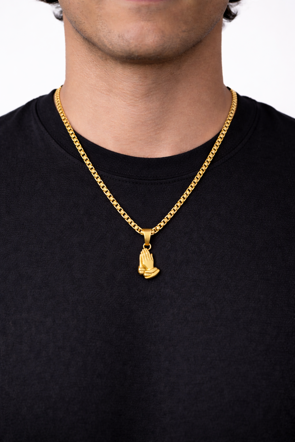Praying Hands Necklace | Gold