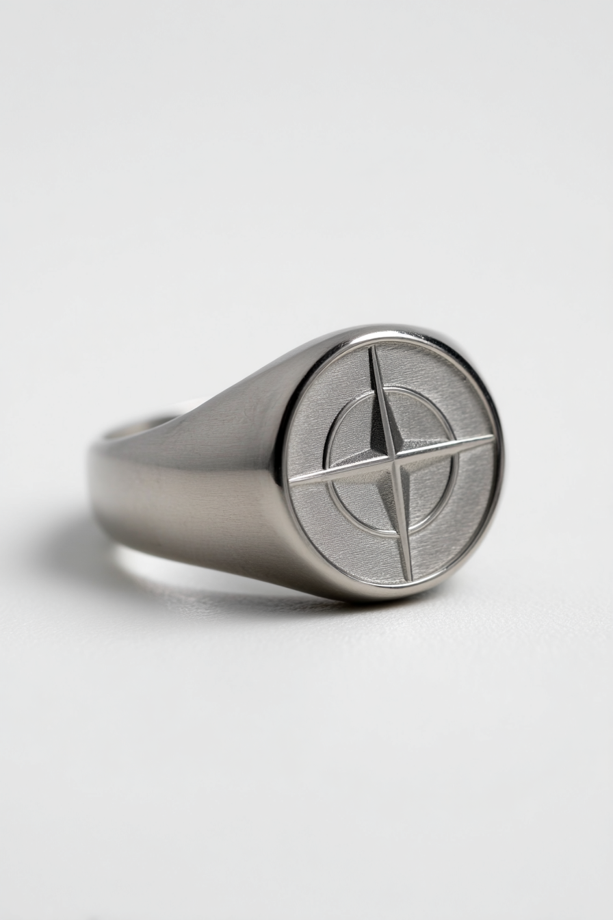 Compass Ring | Titanium Steel