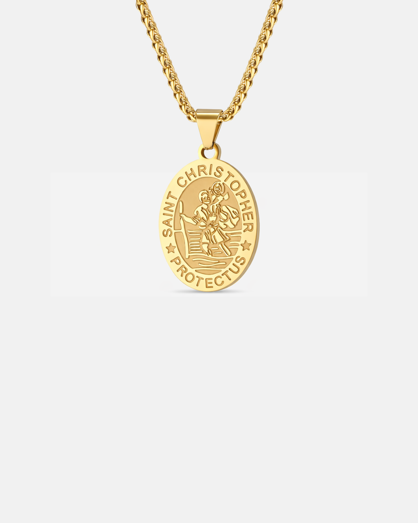 Saint Christopher Pendant Necklace I Gold