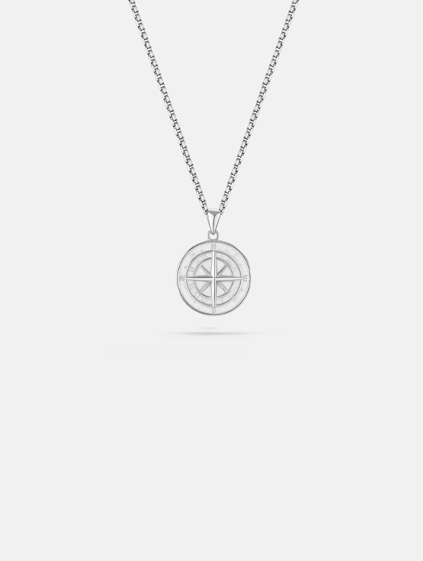 Compass Necklace | Platinum