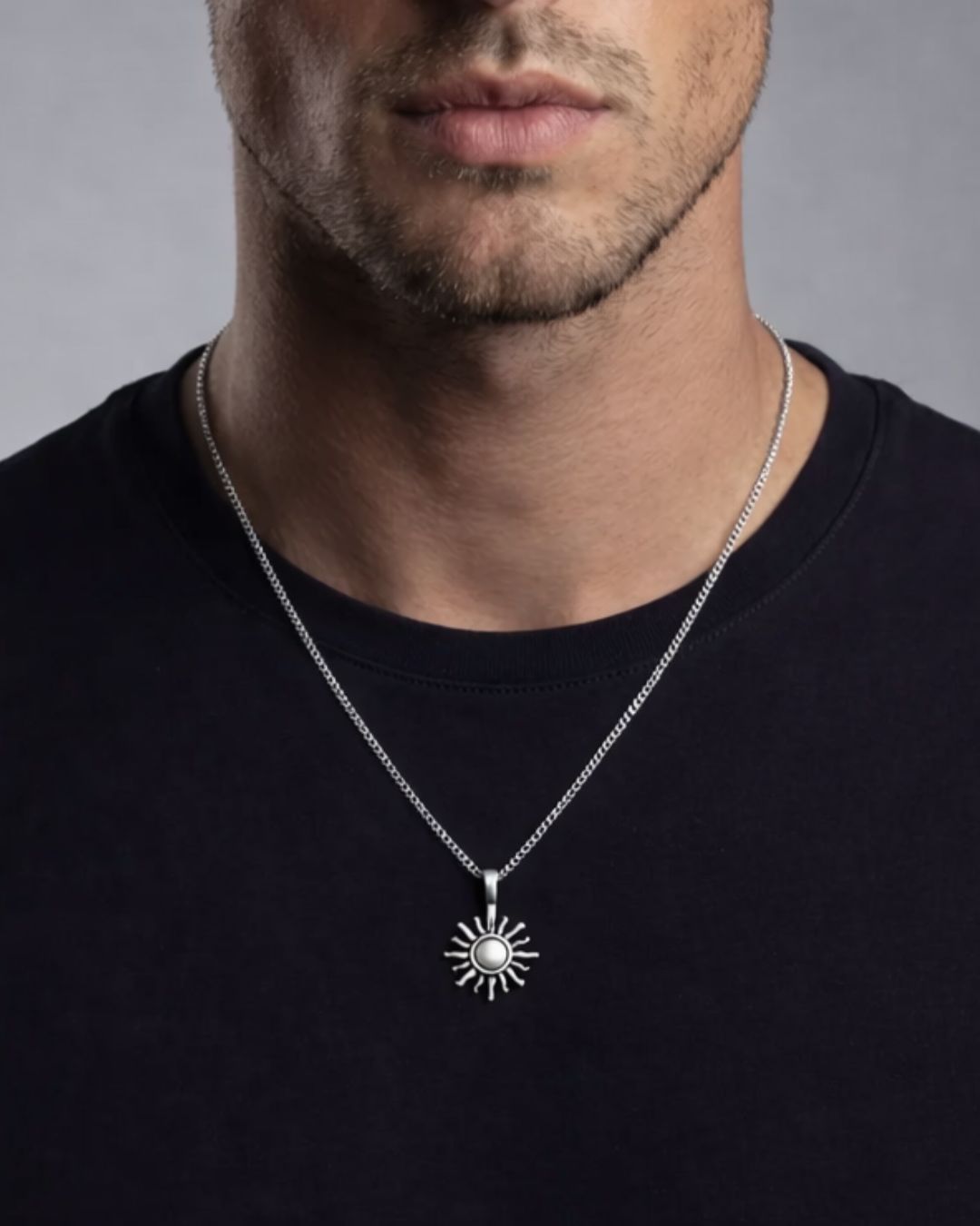 Sun Pendant Necklace | Stainless Steel