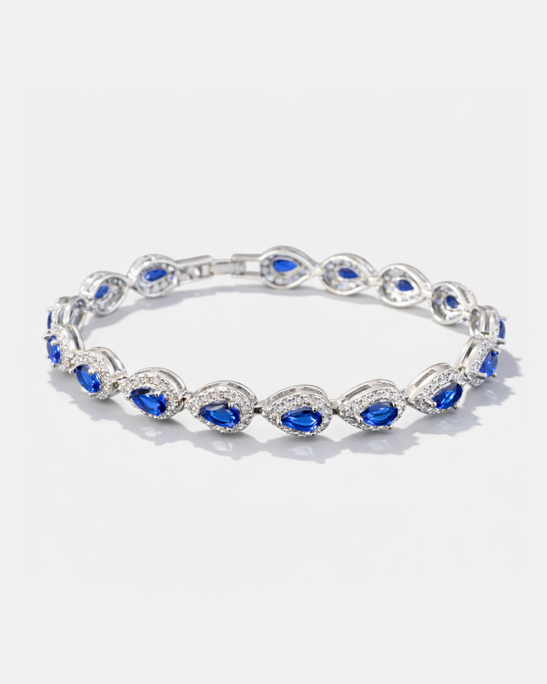 Teardrop Bracelet | Sapphire Blue Silver