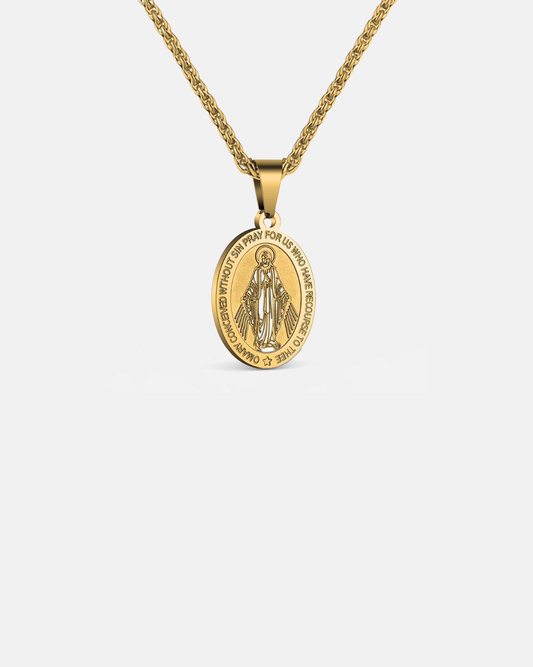 Virgin Maria Pendant Chain | Gold